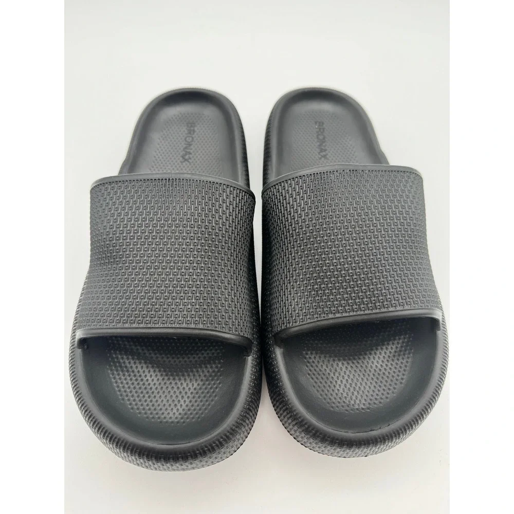 Black Slide Sandals Mens 7 Comfort Shower Beach Shoes‎